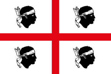 Sardinia flag, italian region, vector illustration - obrazy, fototapety, plakaty