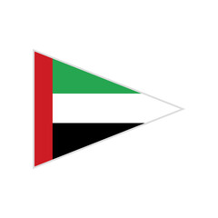 Triangular United Arab Emirates flag. Vector.