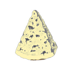 A slice of blue cheese.