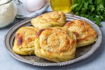 Traditional delicious Turkish cuisine, Middle Eastern cuisine; Turkish name; Antakya - Hatay kulce boregi