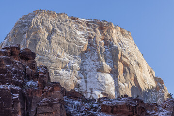 Scenic Winter Landscape in Zion National Park Utah