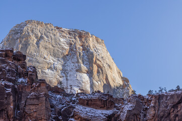 Fototapeta na wymiar Scenic Winter Landscape in Zion National Park Utah
