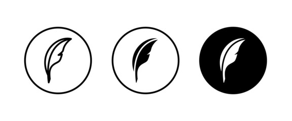 Feather icon vector, sign, symbol, logo, illustration, editable stroke, flat design style isolated on white linear © Aygun