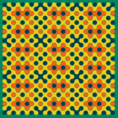 Multicolor truchet tiling connections illustration