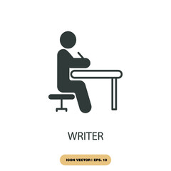 writer icons  symbol vector elements for infographic web