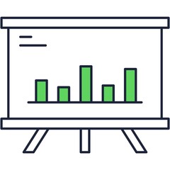Whiteboard with graph chart bar icon vector