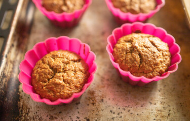 homemade cakes, muffins in a silicone baking dish. The rise in price of sugar, confectionery. sugar deficiency