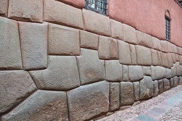 Stone wall in Cusco, Peru.