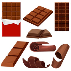set of chocolate bar and shavings
