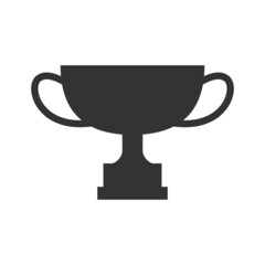 Trophy cup. Award cup silhouette. Winner symbol. Vector isolated on white.
