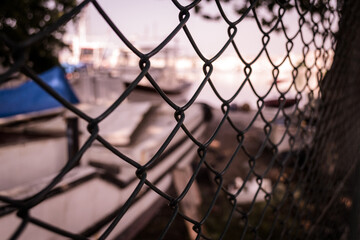fence with sunset sky