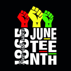 Juneteenth Free-ish Since June 19, 1865. Freeish Design of Banner. Black Lives Matter. Vector logo Illustration.