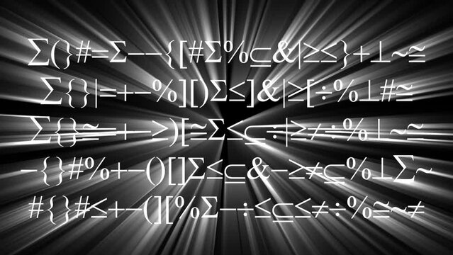 Mathematics symbols gird moving fast animation