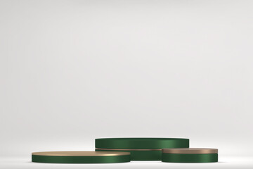 Luxury green podium decoration suitable for products.3D rendering