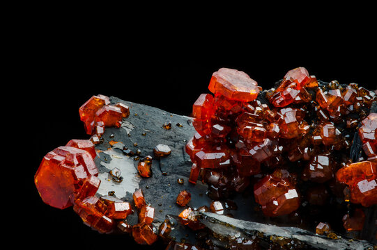 vanadinite on barite (vanadium) with a dark modern background