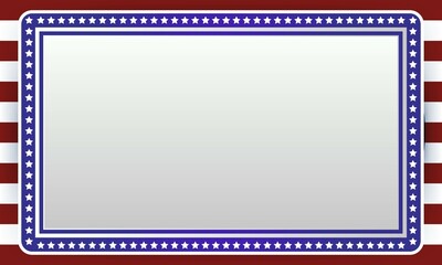 Abstract American flag Patriotic symbols frame with copy space for text background.