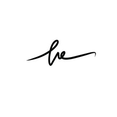 Initial Letter he Logo - Handwritten Signature Logo
