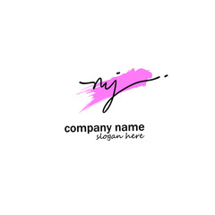 Initial Letter mj Logo - Handwritten Signature Logo