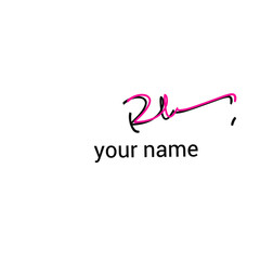 Initial Letter Rh Logo - Handwritten Signature Logo