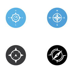 Compass logo, directional guide or pandom. Compass logo icon vector illustration template.