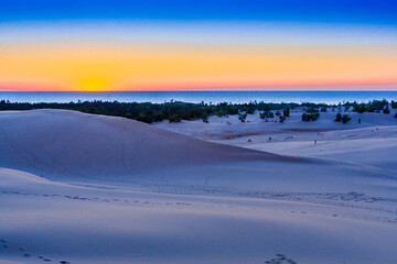 Naklejka premium Sunset at Silver Lake Sand Dunes, Michigan