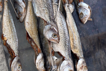Dried fish on the market