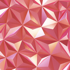 Abstract pink low poly triangle geometric background. 3d rendering.