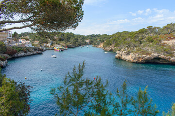 Fototapeta premium Cala Figuera, Mallorca, Spain - 05.02.2022: Landscape of Cala Figuera bay