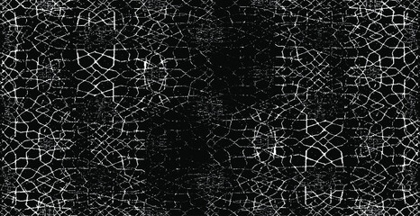 Monochrome texture composed of irregular graphic elements. Distressed uneven grunge background. Abstract vector illustration. Overlay for interesting effect and depth. Isolated on white background.