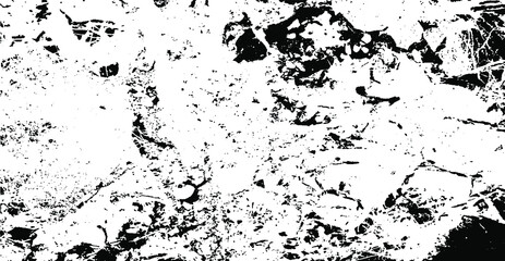 Monochrome texture composed of irregular graphic elements. Distressed uneven grunge background. Abstract vector illustration. Overlay for interesting effect and depth. Isolated on white background.