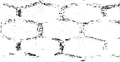 Monochrome texture composed of irregular graphic elements. Distressed uneven grunge background. Abstract vector illustration. Overlay for interesting effect and depth. Isolated on white background.