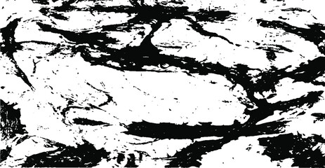 Monochrome texture composed of irregular graphic elements. Distressed uneven grunge background. Abstract vector illustration. Overlay for interesting effect and depth. Isolated on white background.