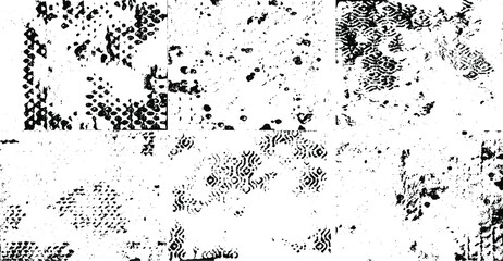 Obraz premium Rough texture. Broken plaster wall effect. Grunge worn damask pattern design. Distressed fabric texture. Overlay texture design. Vector illustration. Eps10.