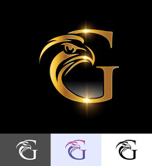 Golden Eagle Monogram Initial Letter G