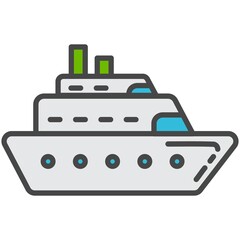 Fototapeta premium Ship cruise liner icon marine transportation company vector