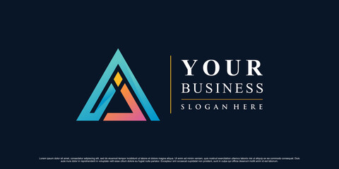 Colorful triangle icon logo design inspiration for business with creative concept Premium Vector