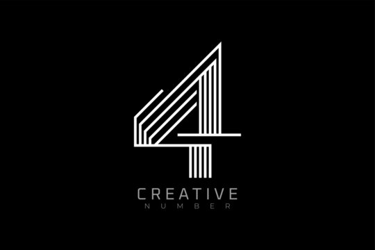 Number 41 Logo, modern and creative number 41 multi line style, usable for brand, anniversary and business logos, flat design logo template, vector illustration