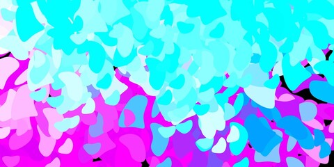 Light pink, blue vector pattern with abstract shapes.