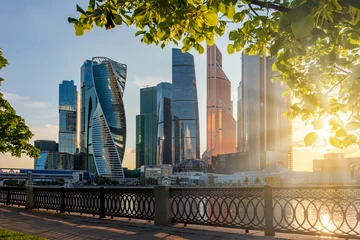 Foto op Plexiglas International Business Center (Moscow City) at sunset, Russia © Mistervlad
