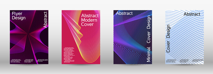 Artistic covers design. A set of modern abstract covers. Modern design template. Future futuristic template with abstract current forms for banner design, poster, booklet, report, magazine.
