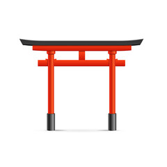 Realistic Detailed 3d Japanese Traditional Red Torii Gate. Vector - 510931350
