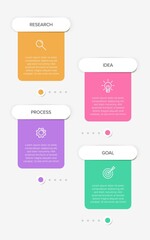 Vertical infographic design with icons and 4 options or steps. Thin line. Infographics business concept. Can be used for info graphics, flow charts, presentations, mobile web sites, printed materials.
