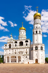 Ivan the Great Bell Tower on Sobornaya square in Moscow Kremlin, Russia