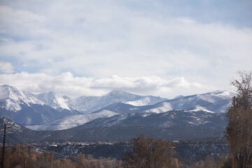 snow covered mountains