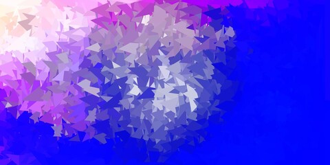 Light pink, blue vector triangle mosaic design.