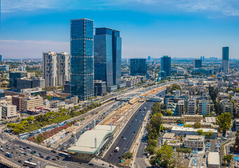 Naklejka na ściany i meble Aerial View Of Tel Aviv at Day, Israel