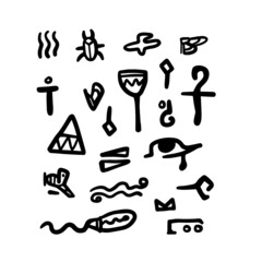 abstract hieroglyphs in ancient Egyptian style