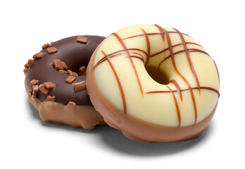 Two Chocolate Candy Doughnuts