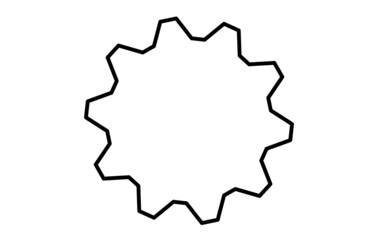 Vector black circle frame cog space abstract bumpy 