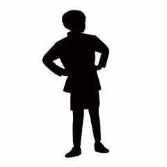 a boy satnding body silhouette vector